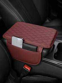 1pc Premium PU Leather Car Armrest Pad With Handy Storage Bag - Elevated Comfort, Universal Fit, Ideal For All Seasons, Enhances Car Interior