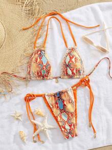 Women's New European And American Style Bikini Set - Orange - View 1