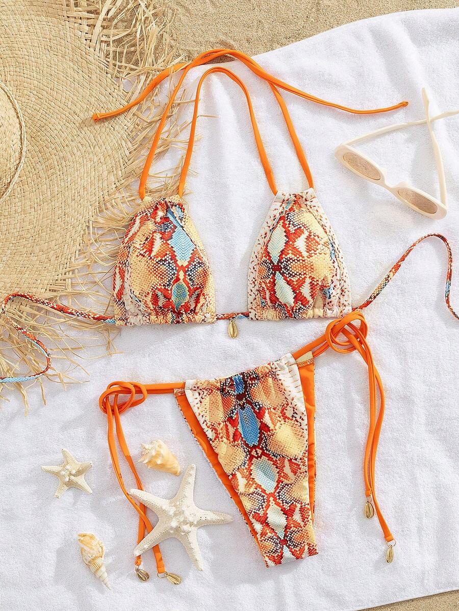 Women's New European And American Style Bikini Set - Orange - View 1