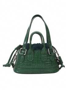 1pc Girls New Mini Fashion Simple Crocodile Pattern Pu Material Crossbody Bag With Adjustable Shoulder Strap, Fashionable And Versatile, Casual Commuting, Shopping, Party And Holiday Gifts