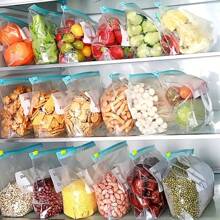 40pcs Large Size Airtight Food Storage Bags - Perfect For Fridge Organization, Portion Packing, Freezer & Refrigerator, Microwave , Reusable Ziplock Seal Bags For Fruits, Vegetables, Grains And Meats, 3 Sizes, 40/20pcs - Multicolor - View 7