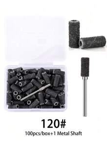 100片迷你砂纸片 + 1个砂纸片轴