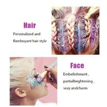 1/2pcs Glitter Gel - Shimmery Glitter Liquid Eyeshadow, Long-Lasting Mermaid Glitter Body Highlighter Gel, Vivid Holographic Glitter Makeup Powder, Suitable For Face, Hair, Eyes, Lips, Nails - Perfect For Festivals, Parties, Christmas, Stage And Club!