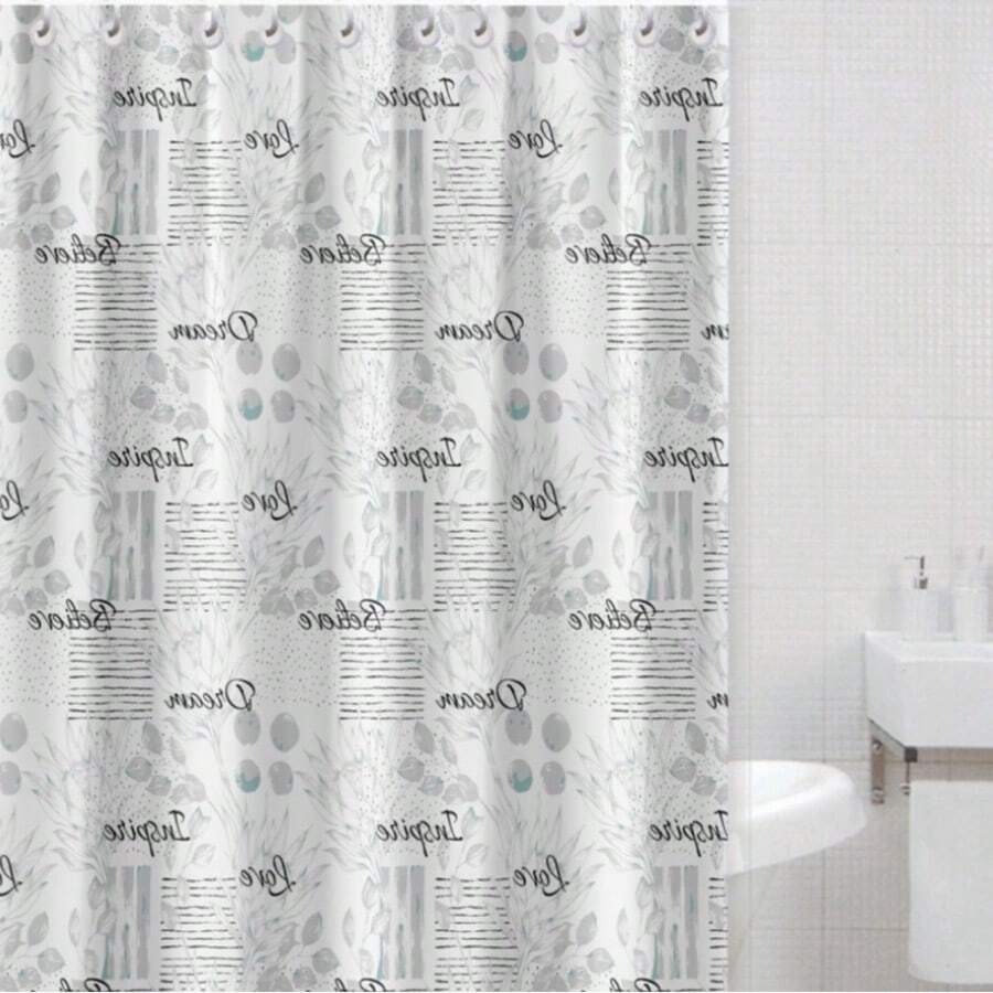 1PC 180*180cm Rèm tắm chống thấm nước 100% PVEA Rèm ngăn phòng tắm hình vuông lớn Rèm tắm ngăn cách khô và ướt Trang trí phòng tắm Phụ kiện phòng tắm mùa hè - Mẫu chữ cái tiếng Anh - Xem 1