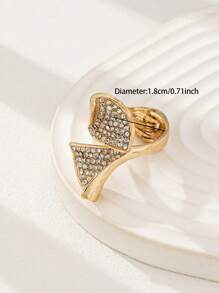 1 st. strass decor waaiervormige ring, mode ring voor feest sieraden, dagelijks te dragen basisontwerp dikke ringen voor vrouwen