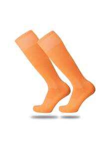 1 Pair Children Over-The-Knee Football Socks, Ages 2-12, Solid Color, Non-Slip Towel Bottom, Thickened Sports Socks, Suitable For Outdoor Sports, Cycling, Hiking, Football, Running And Outdoor Activities - Multicolor - View 17