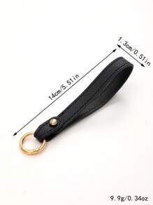 1 pièce Nouveau porte-clés en cuir de couleur unie, sangle de poignet, accessoire de sac à bandoulière, chaîne de clé de voiture à la mode, accessoire de voiture détachable, breloques scolaires