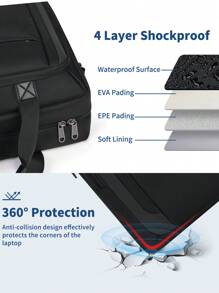 NEWHEY 15.6/17.3 Inch Men's Business Laptop Bag, Large Capacity Briefcase Fits A4 Documents, Water-Resistant, 3-In-1 Shock-Proof Messenger Bag For Business, Travel, Interview, Office, School - Multicolor - View 6