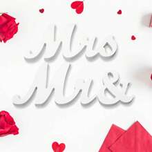 Mr Mrs Sign For Wedding Table White Wooden Mr And Mrs Signs For Sweetheart Table Photo Props Wedding Decoration - White - View 2