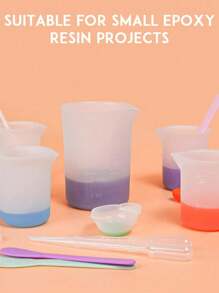 100毫升硅胶量杯，适用于树脂不粘搅拌，胶水工具，精准刻度调色杯，适用于树脂DIY工艺品珠宝制作 - 100ml量杯 - 查看 4
