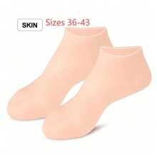 1 Pair Of Apricot-Colored Sock Covers, Body Lotion Applied To Women's Feet Daily Foot Protection, Silicone Material Is Highly Elastic, Preventing Feet Cracks/Moisturizing Foot Protection Sock Covers, Sock Covers Are Elastic And Sized For Both Men And Women