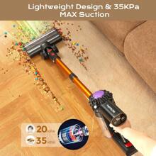 Cordless Stick Vacuum Cleaner V15, 6 In 1 Rechargeable Stick Vacuum, Lightweight Upright Vacuum For Home Pet Hair Car Carpet Hardwood Floor, ARTSEA, Gold - Gold - View 3