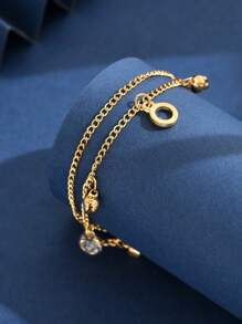 1 Pc Gold Tassel Anklet Double Layer Bell Tassel Pendant Anklet Female Beach