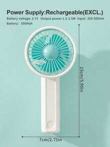 AOYI 1pc 500mAh Rechargeable Portable Mini Hand-Held Fan With 3 Speed Adjustment, Includes USB Charging Cable - Multicolor - View 12