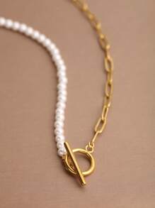 1 Pc Stainless Steel Gold Plated Flat Snake Bone Chain Necklace For Women, Bohemian Style Jewelry, Suitable For Holiday Gifts