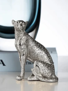 1 Stück Leoparden Statue Dekofigur, Retro Stil Harzdekoration für Studierzimmer, Flur, Büro, Hotel