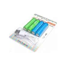 Usb Rechargeable Battery 1.5v Quick Charge 4 Pack Aa - Green Blue - View 6