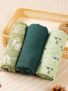 3PCS Muslin Swaddle Blankets 47 X 44 Inches Neutral Soft Muslin Baby Wrap,Bath Towel For Baby Boys & Girls - Multicolor - View 3