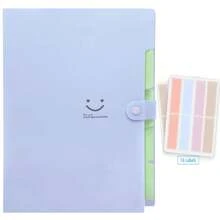 Cute Candy 5 Pocket Folder With 8-16Labels, Letter Size Expanding Organizer, Portable Accordion File,Aesthetic Paper Folder For School Office,Folders For Documents - 10 Colors Optional,Back To School,School Supplies