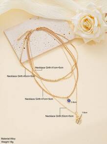 1 Set Women Simple Devil Eye Multi-Layer Necklace, Suitable For Holiday, Date, Gift, And Daily Wear