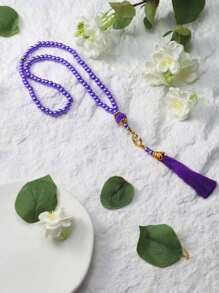1 pieza Pulsera de cuentas de oración de acrílico de 6 mm, 99 piezas, hecha a mano, de estilo minimalista y de moda (múltiples colores), marca Tasbin