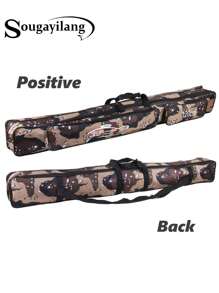 SOUGAYILANG Folding Fishing Rod Case Organizer Pole Storage Bag Rod Reel Tackle Carrier Fishing Rod Bag Fishing Case