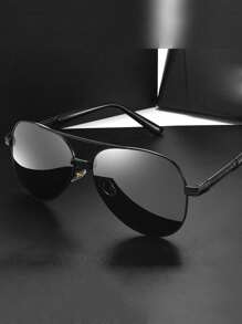 1pc Vintage European & American Style Fashion Glasses, Fashion Men's Glasses, Classic Gentlemanly Appearance, High Quality Horn-Rimmed Glasses, Unisex Driving Fashion Glasses
