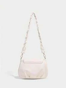 Bolsa de Ombro de Cor Sólida Feminina, Bolsa Transversal de Moda Fofa com Decoração de Laço, Adequada para Presente, Transporte Diário, Escola, Mini Carteira de Celular, Bolsa Plissada