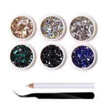 6 PCS/Set Colorful Rhinestone FlatBack Multi Shapes Nail Rhinestones Crystals Glass Gems For Nail Art DIY Decoration
