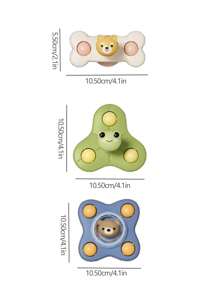 1pc Infant Suction Cup Rotary Toy, Cartoon Airplane Soothing Baby Gadget, Bathing Rotating Suction Cup Early Education Tabletop Game, Infant Sensory Toy, Spinning Top Toy