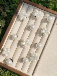 12 Peças DIY Destacável Flor de Pérola Falsa Elegante e Moderna, Botões Decorativos Multiuso Adequados para Sandálias de Praia, Sapatilhas, Tênis, Cadarços, Presente para Feriados