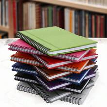 PromoClick Libreta de poliuretano con espiral metálico y 70 hojas rayadas. - Negro - Ver 2