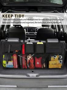 1PC Túi đựng đồ cốp xe hơi treo ghế sau, có 8 túi đựng đồ lớn, Túi đựng đồ cốp xe tiết kiệm không gian trong xe SUV và xe tải - Nhiều màu - Xem 4