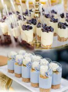 50pcs/Set Slanted Transparent Plastic Cups For Pudding, Mousse, Jelly, Party, Suitable For Mousse, Pudding, Desserts, Mini Ice Cream Cakes Etc. Reusable For Dessert Decoration, Birthday Party, Wedding Party And Other Events (Additional 10pcs Available For Purchase) - Multicolor - View 13