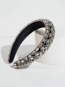1pc Retro Rhinestone Decorated Evening Party Headband For Women,Hairband,Hair Hoop - White - View 2
