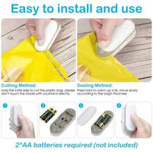 Mini Bag Sealer, 3 Packs Portable Heat Vacuum Sealers, Chip Bag Sealer With Cutter 2 In 1 Heat Sealer Food Sealer Bag Resealer Handheld With Hook For Plastic Bags Food Storage