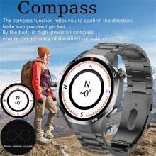 KENPANG Reloj inteligente deportivo para exteriores Nuevo 2025, Hombres 5 Max, Pantalla táctil completa HD de 1.53 pulgadas (3.89cm), Llamada inalámbrica, Control NFC, Trayectoria de movimiento, Brújula, Reloj inteligente multideportivo, Monitor de frecuencia cardíaca/sueño/acondicionamiento físico, Compatible con Android e iOS, Buen regalo.