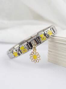 1 Pc Cross Border Popular Pentagram Elastic Bracelet DIY Italian Module Splicing Bracelet - Silver - View 19