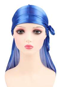 1pc Solid Color Simulation Silk Pirate Hat, Hip-Hop Men's Base Strap Headband Hat, Elastic Chemotherapy Hat, Women's Beauty Hair Hat, Unisex