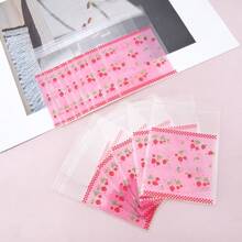 50 Stücke niedliche, süße rosa Erdbeermuster selbstklebende OPP-Beutel, geeignet für Schmuck, Dekoration, Geschenkverpackung und Aufbewahrung