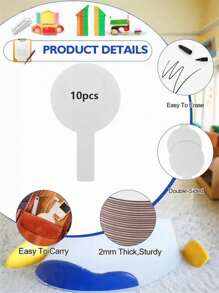 10Pcs Mini Dry Erase Answer Paddles, Handheld Double Sided Paddles Mini White Boards Small White Board Dry Erase Signs Auction Paddl,Repeatable Erasable, Handheld Writing Board Auction Whiteboard Home Supplies Message Graffiti Paper Board,School Supplies,Back To School