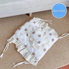 可爱熊印花木制猫床 - 四季皆宜、可拆卸和可清洗的实木宠物窝，适合猫和小型犬，坚固的承重设计，可爱的猫床 - 彩色 - 查看 8