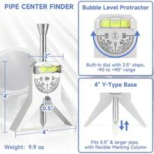 Manual Tube Marker Centering Tool Safety Pipe Center Finder Y-Type 4 Inch Safety Pipe Marker Centering Head Tool - Silver - View 3