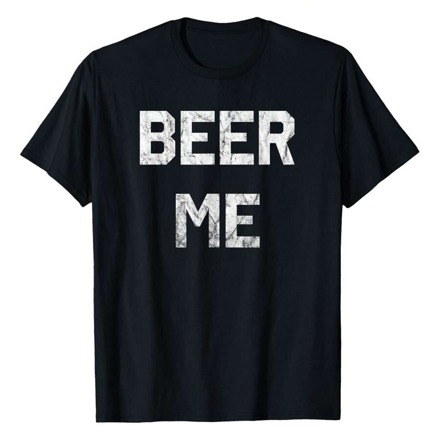 Beer Me T-Shirt Funny Beer Drinking T-Shirt T-Shirt Plus Size Women's T-Shirts, Cool Funny T-Shirts, Casual And Comfortable Outdoors T-Shirts,Sports Tee - Black - View 1