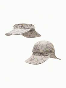 mini bala Kids' Open-Top Sun Hat, Breathable Summer Cap For UV Protection - Coffee White Tone - View 4