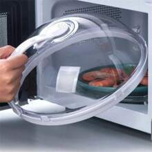 1 pieza Cubierta anti salpicaduras para microondas, tapa de alimentos transparente y reutilizable con hermetismo, cubierta de cocina resistente al calor