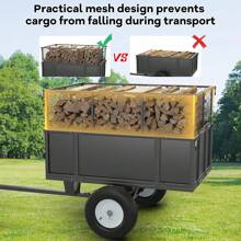Heavy Duty Utility Trailer, 750lbs Capacity 17 Cu. Ft. ATV Dump Trailer, Garden And Lawn Mower Trailer With Removable Sides, Pull Behind Yard Cart For Tractors, ATV & UTV – Ideal For Hauling & Dumping
