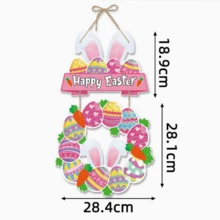 4pcs/Set Easter Decorative Door Hangings, Happy Easter Bunny Celebration Decors (Random Color)