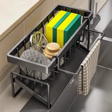 Cirelle 1pc Kitchen Sponge Organizer Rack, Sink Sponge Holder, Dishwashing Sponge & Soap Rack, Cloth Organizer, Draining Rack