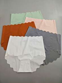 5 件装女士高腰无缝透气三角裤 - 彩色 - 查看 2